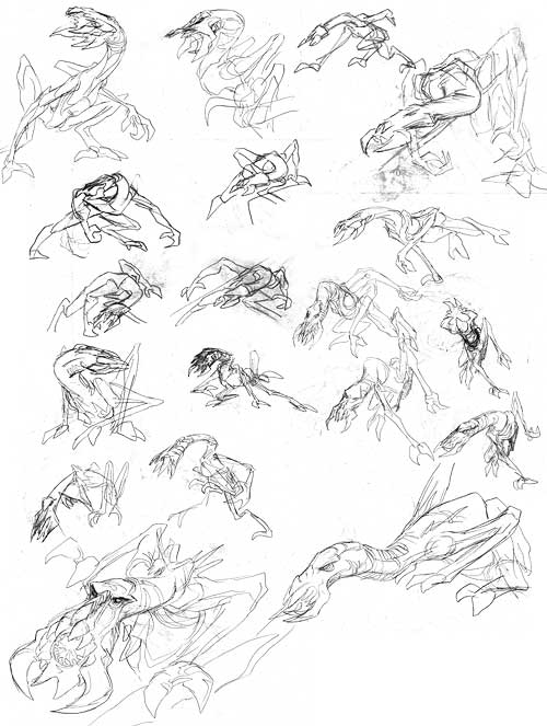 Lots of scribbled poses.